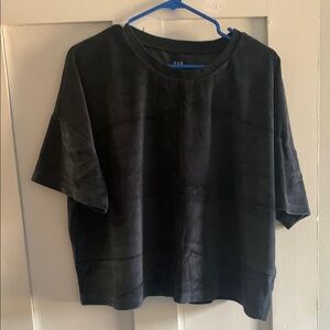 Navy blue Gap Short Sleeve Velour Top